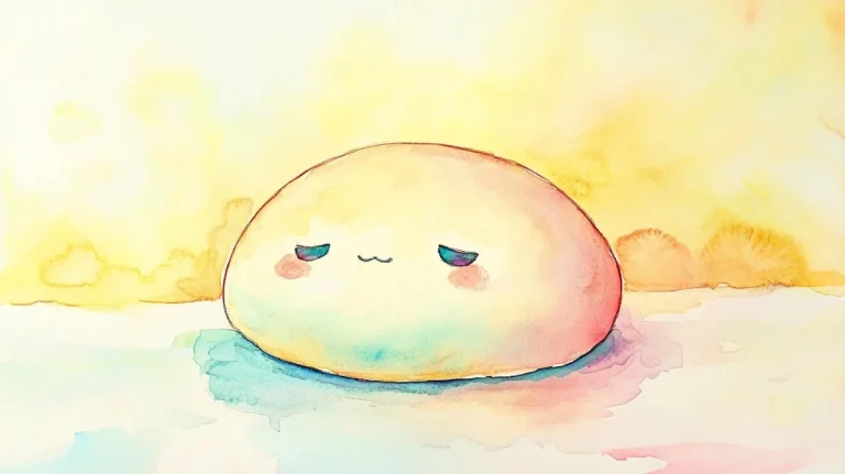 Illustration of a Squishmallow that has lost its shape.